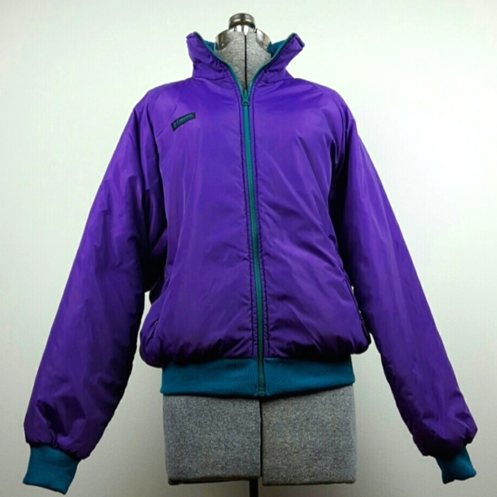 Vintage Columbia Purple and Teal Reversible Jacket